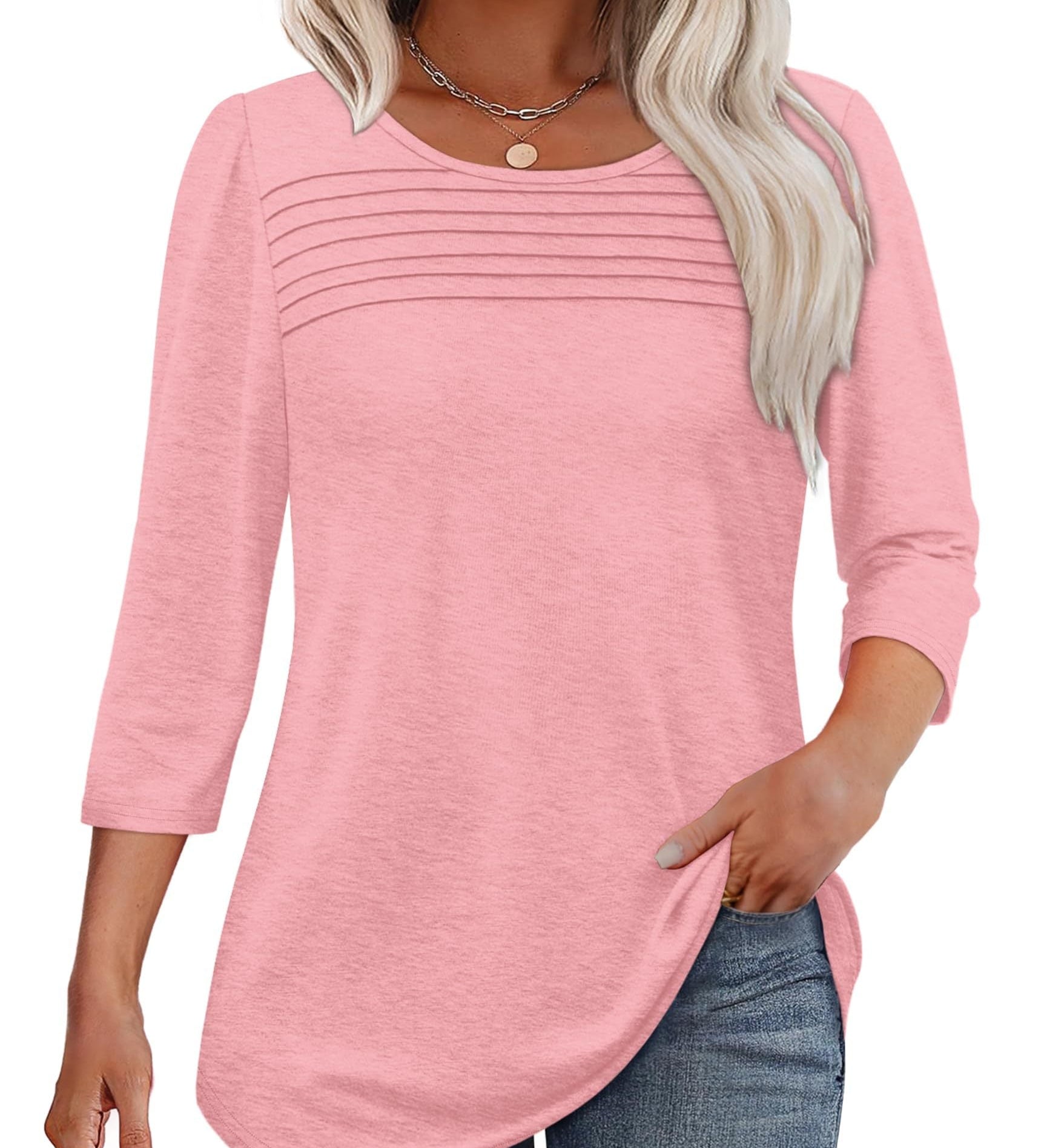 Mona | Pleated 3/4 Sleeve Top
