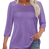 Mona | Pleated 3/4 Sleeve Top