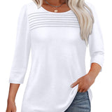 Mona | Pleated 3/4 Sleeve Top