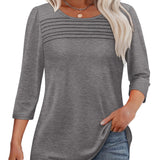 Mona | Pleated 3/4 Sleeve Top
