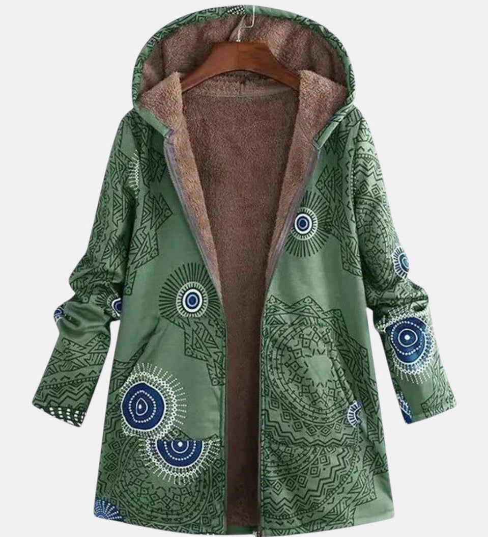 Henriette | Ethnic Pattern Sherpa Jacket