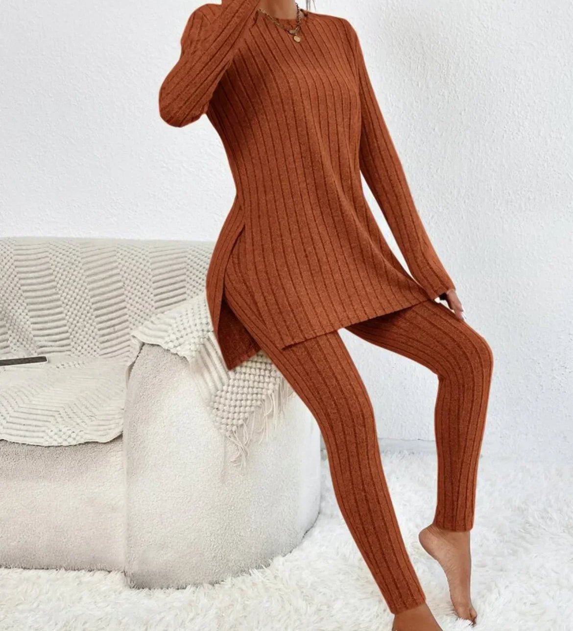 Callie | Ribbed Knit Lounge Set