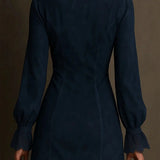 Short Suede Lace Dress Feminine & Sophisticated