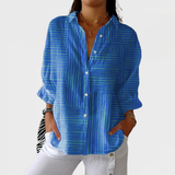 Amy | Azure Stripe Blouse