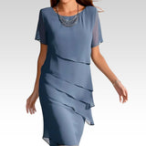 Monica | Tiered Short Sleeve Midi Dress