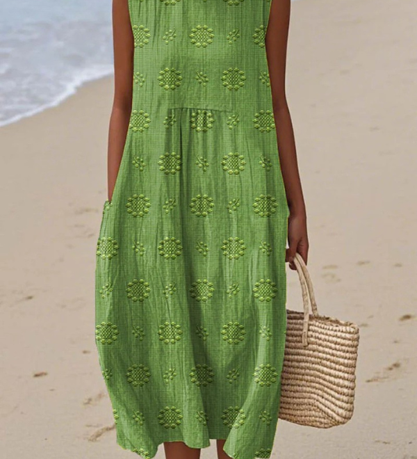 Beatrice | Embroidered Detail Midi Dress