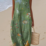 Josephine | Woodland Green Midi Dress