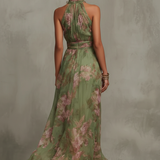 Livia | Elegant Floral Maxi Halter Dress