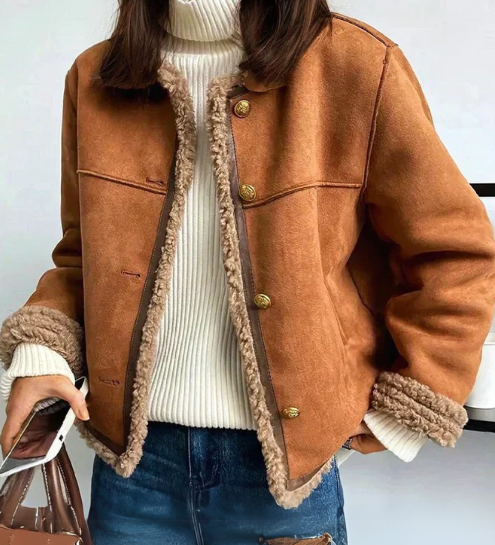 RUBY COSY SHEARLING-LINED JACKET