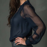Helen | Half-Zip Blouse Long Sleeve Knit