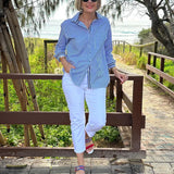 Diane | Easy Elegance Striped Blouse - Soft. Flattering. Effortless.