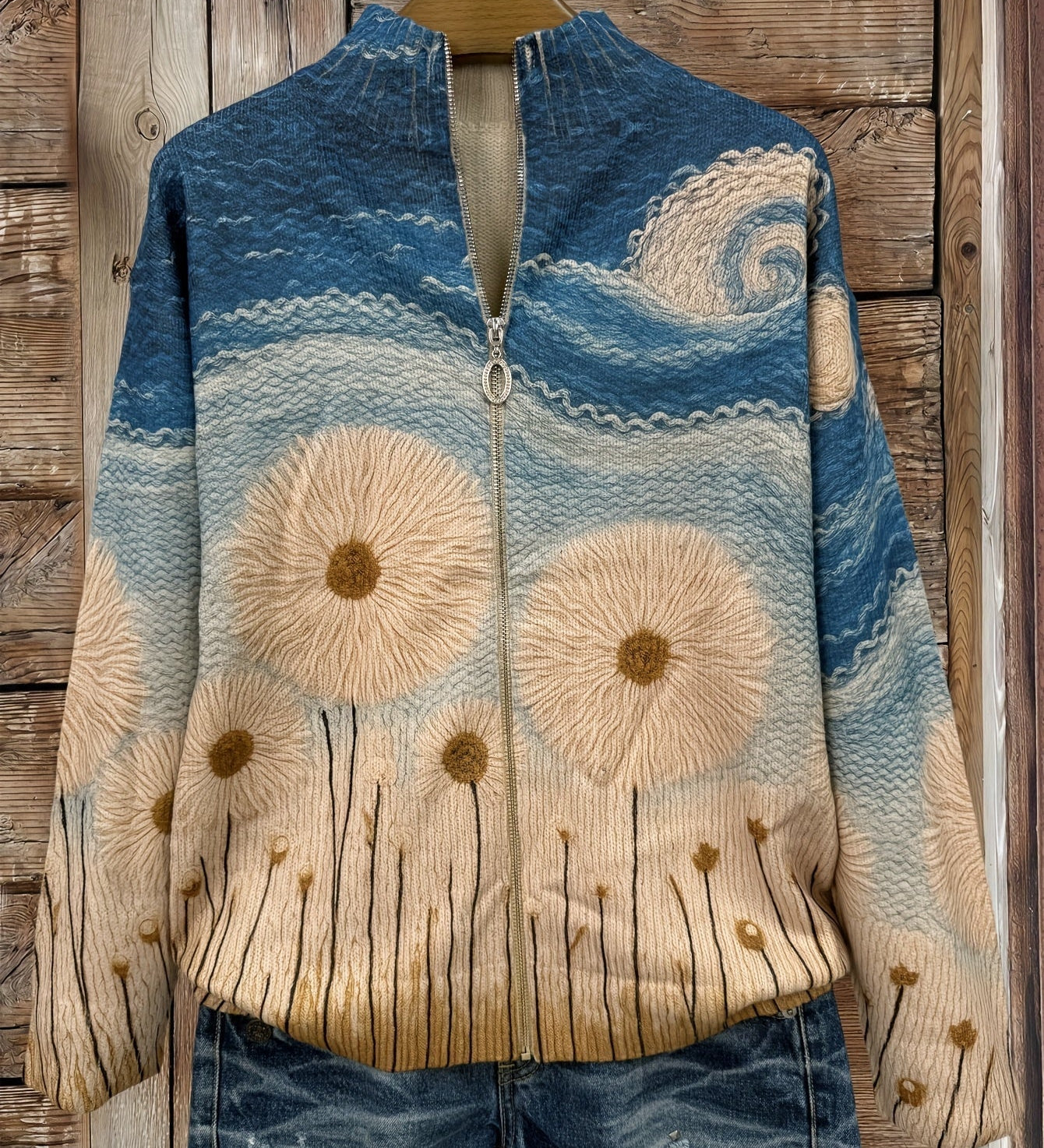 Quinn - Dandelion Quilted Zip-Up Cardigan