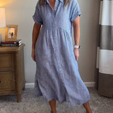 Cassandra | Striped Shirt Dress
