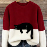 Luna | Cat Print Sweater