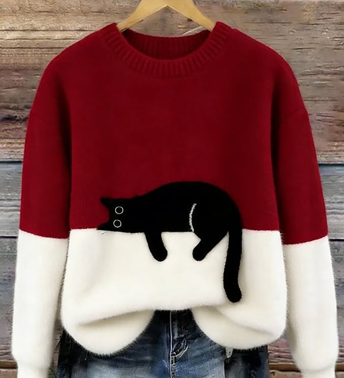 Luna | Cat Print Sweater