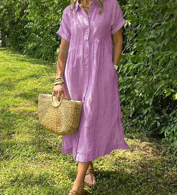 Cassandra | Striped Shirt Dress