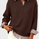 Viktoria - Colourful Sweater with Patchwork Check Pattern