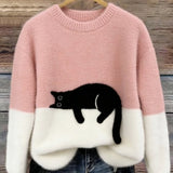 Luna | Cat Print Sweater
