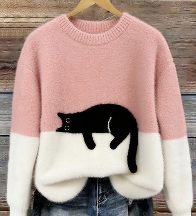 Luna | Cat Print Sweater