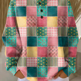Ruth - Pink and Turquoise Patchwork Top