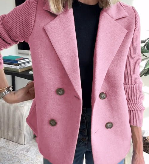 Amora - Elegant Blazer with Woven Sleeves