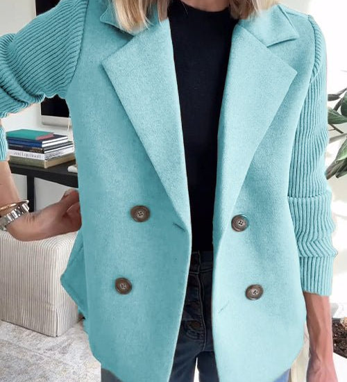 Amora - Elegant Blazer with Woven Sleeves