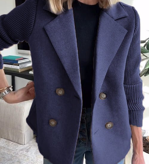 Amora - Elegant Blazer with Woven Sleeves