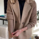 Amora - Elegant Blazer with Woven Sleeves