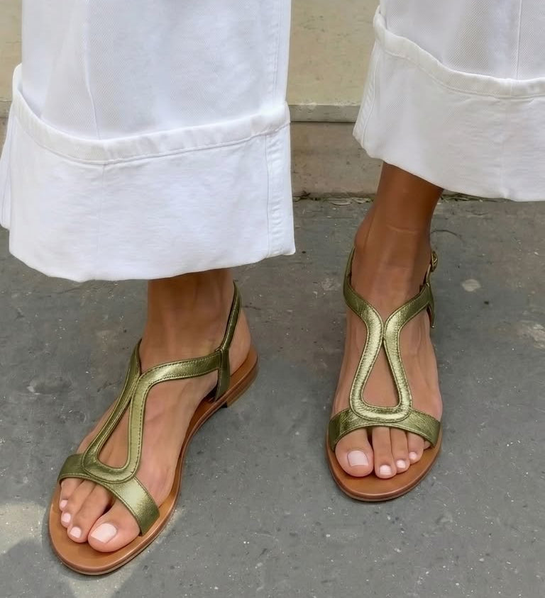 Marisol | Golden Woven Strap Sandal