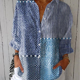 Fiora | Ocean Patchwork Blouse