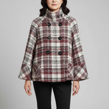 Leonore | Cape Coat with Check Pattern