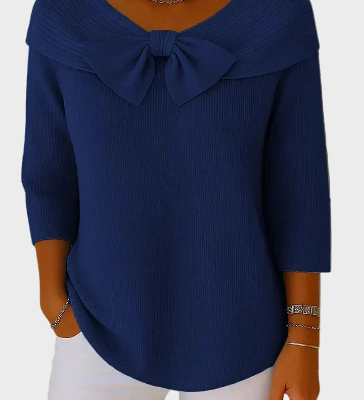 Aline - Soft and Elegant Sweater with Bow