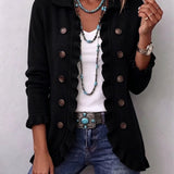 Camila | Black Ruffled Knit Jacket