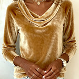 Margaret - Luxurious Velvet Drape-Neck Top