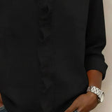 Sadie | Blouse with Ruffles, V-Neck and Long Sleeves