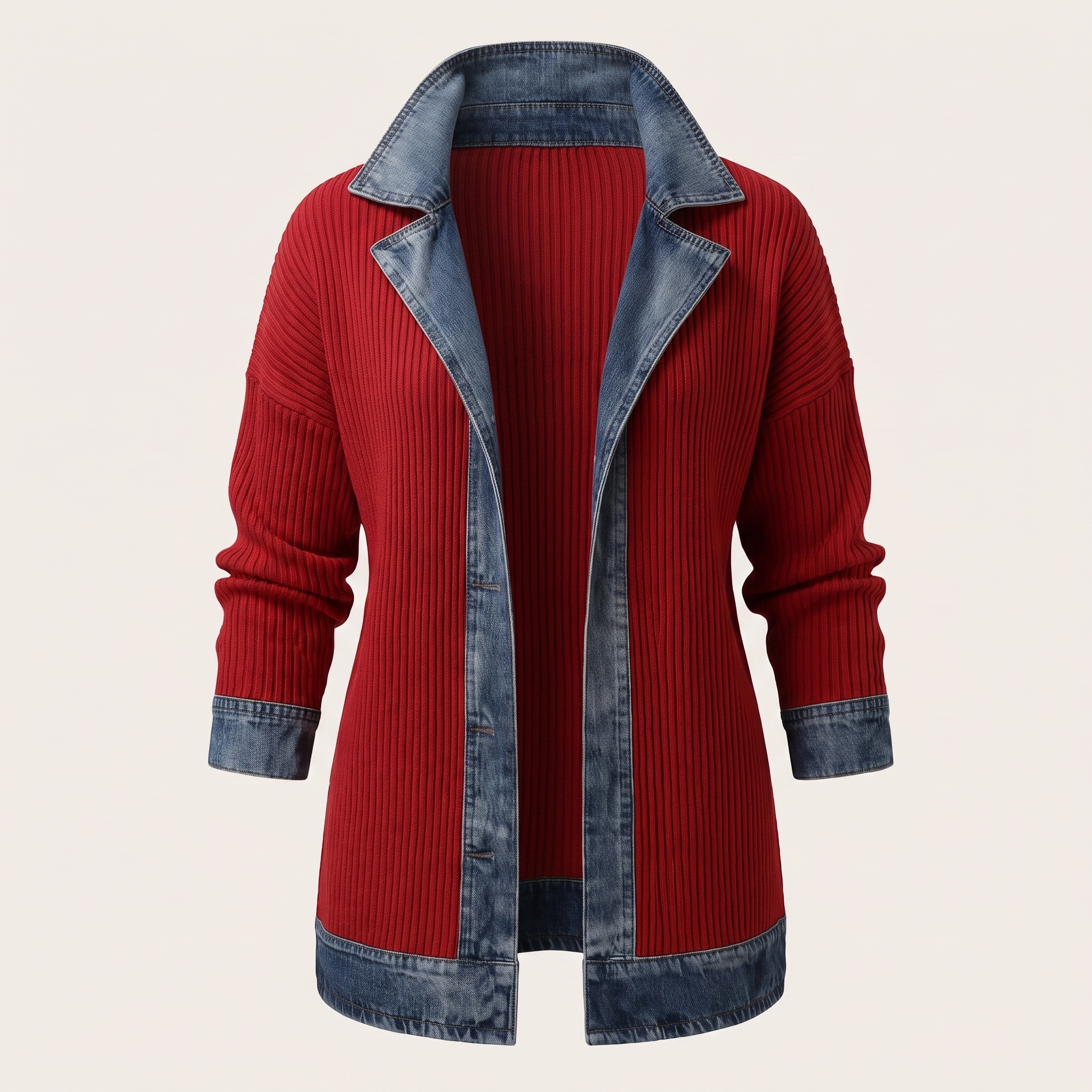 CASUAL DENIM TRIM JACKET