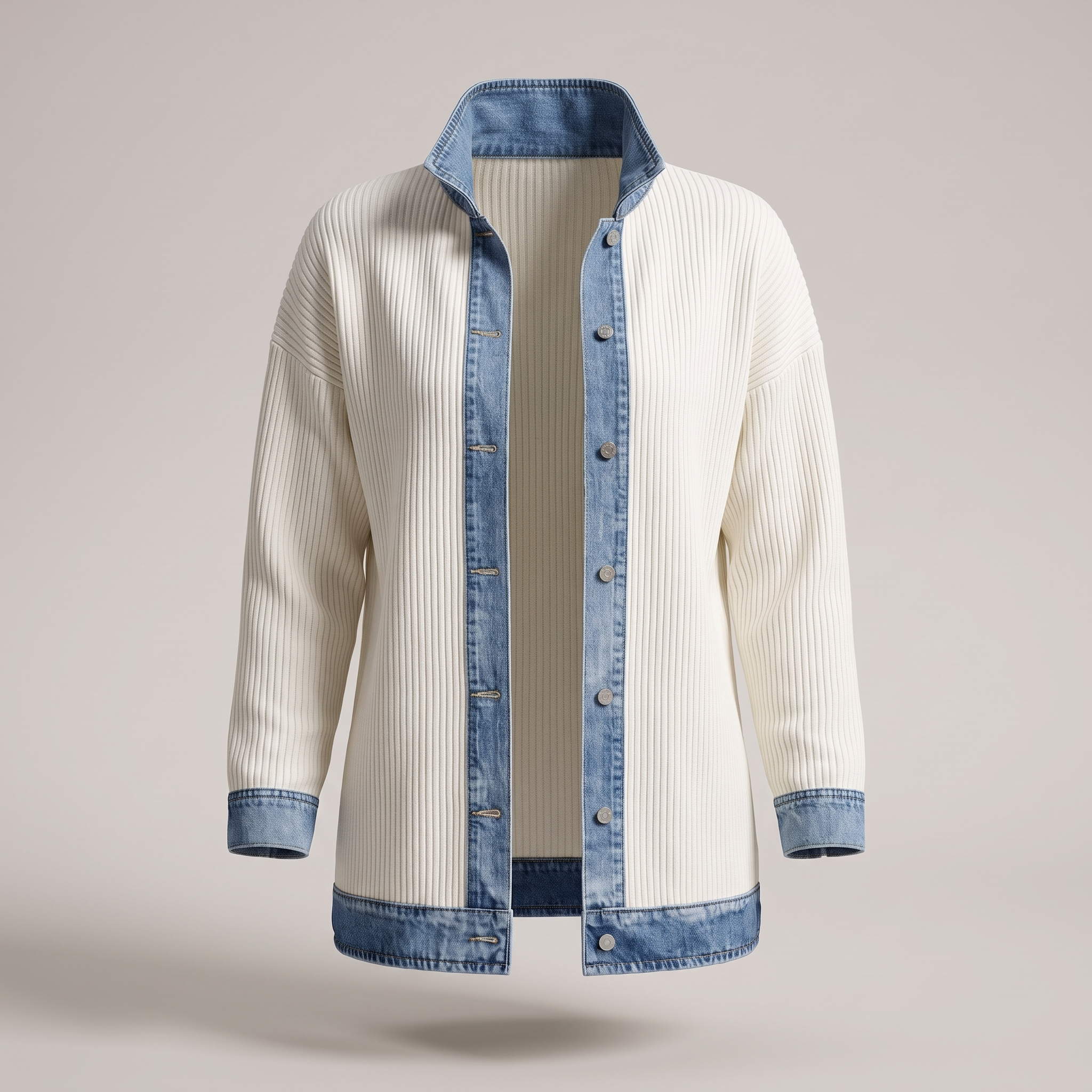 CASUAL DENIM TRIM JACKET