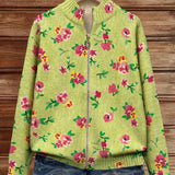 Constance - Pink Floral Zip Cardigan