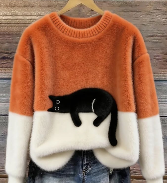 Luna | Cat Print Sweater