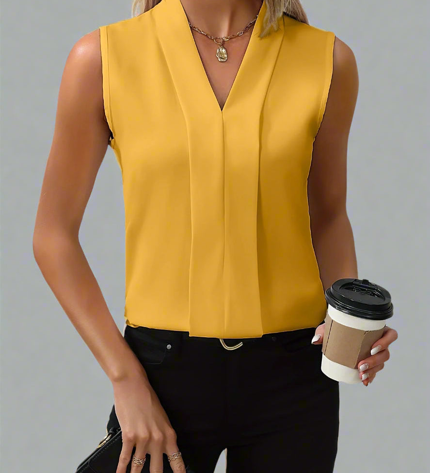 Rome | Sleeveless V-Neck Blouse