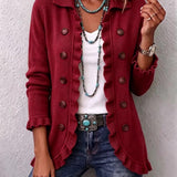 Rosalía | Ruby Red Ruffled Cardigan