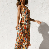 Chiara | Midi Dress in Painterly Colour