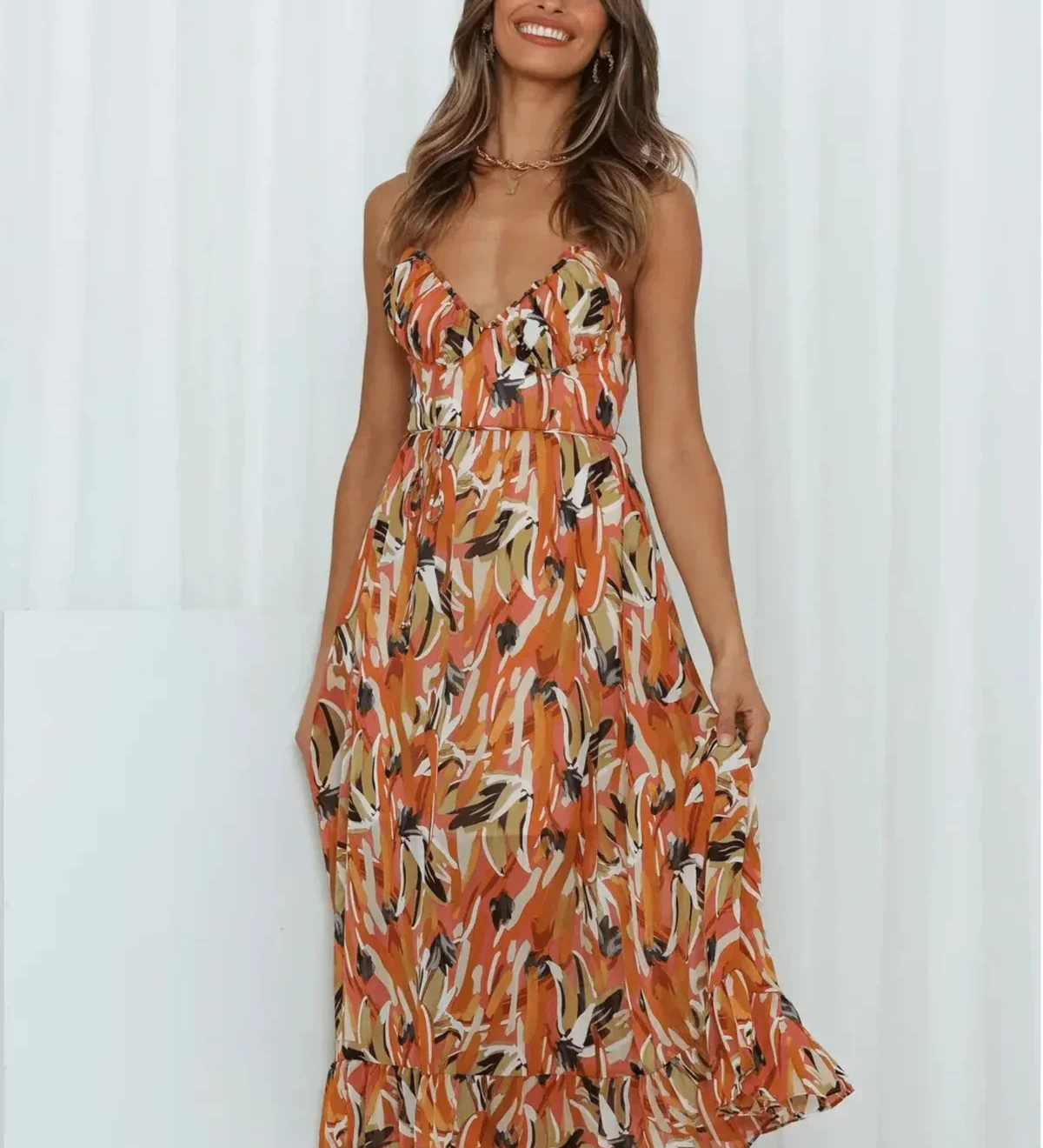 Chiara | Midi Dress in Painterly Colour