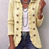 Liliana | Cream Knit Jacket with Ruffles