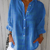 Feline | Azure Stripe Blouse
