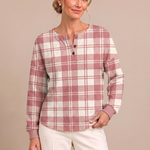 Emma - Blush Plaid Top