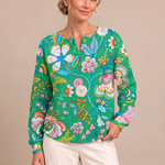 Elaine - Folk Floral Print Top