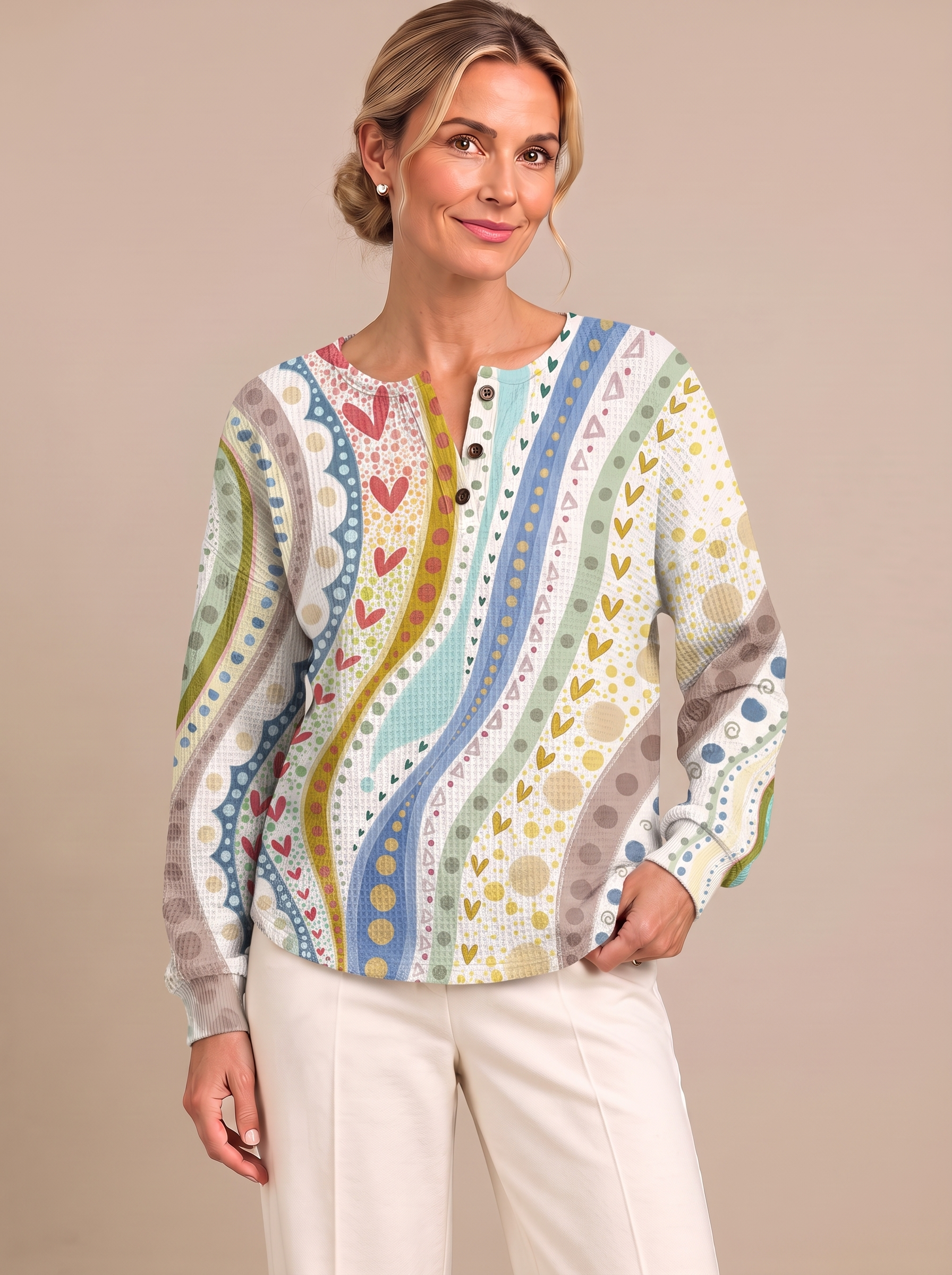Lillian - Bohemian Border Print Top