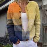 Danielle - Geometric Block Print Button Cardigan