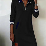Chic Long Sleeve Cotton Dress